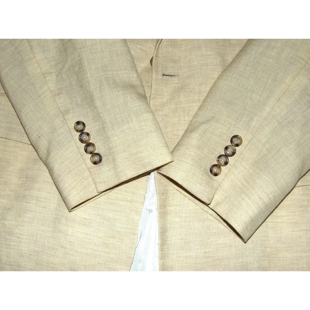 Jos. A. Bank Wool/Linen 2 Button Beige 730 BURKE Blazer Sport Jacket Men's 44R